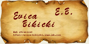 Evica Bikicki vizit kartica